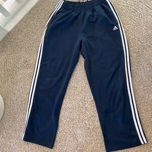 Adidas Navy Track Pants with White Stripes